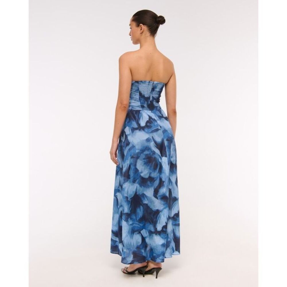 Abercrombie and Fitch Blue Pattern Strapless Hardware Cutout Maxi Dress XL - Picture 11 of 12